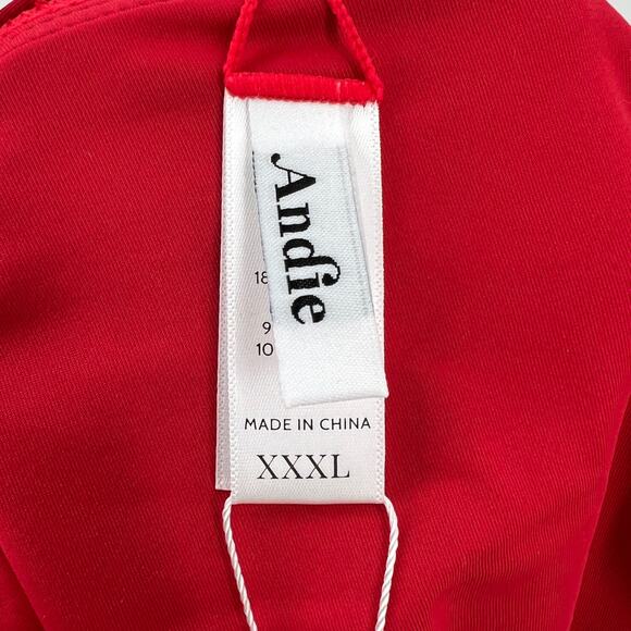 Andie Swim Womens The Banded Cheeky Bottom Swimwear Cherry Red Plus Size XXXL - Picture 5 of 9
